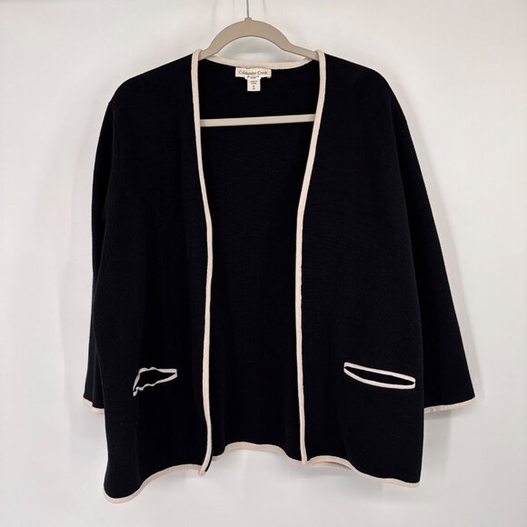 Coldwater Creek Womens Open Front Black jacket knit  Pockets Size 1X plus - Picture 4 of 13